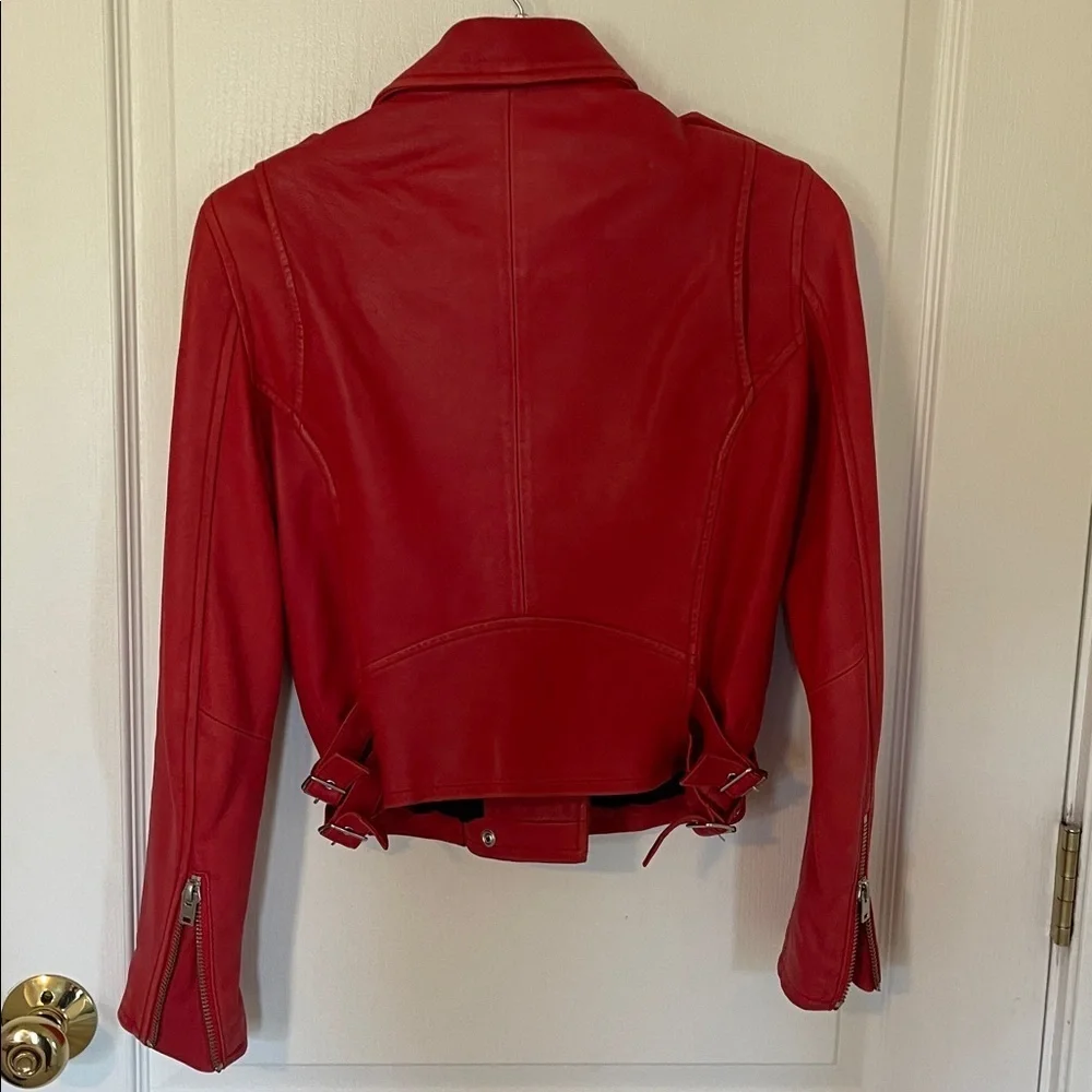 IRO Red Moto Jacket